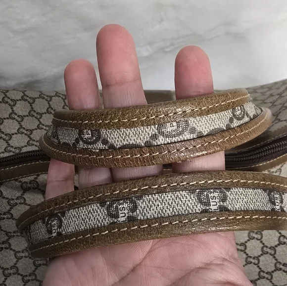 GUCCI GG Plus Canvas Boston Bag PVC Leather Beige - Picture 11 of 16